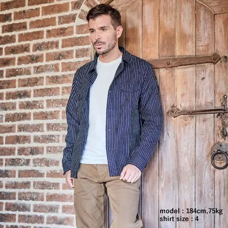 【UES】Indigo Stripe Flannel Shirt 靛藍拔染條紋法蘭絨襯衫 sold by Blue Beach Denim product image thumbnail 2