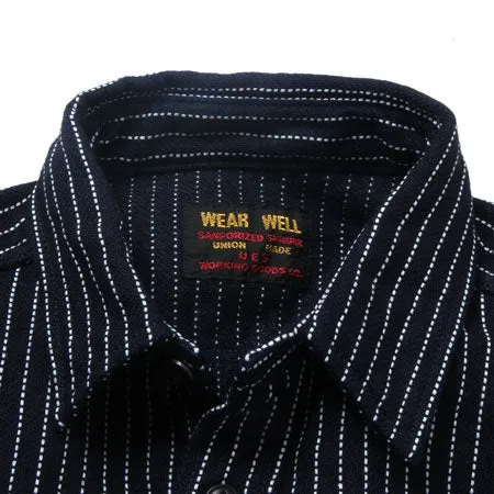 【UES】Indigo Stripe Flannel Shirt 靛藍拔染條紋法蘭絨襯衫 sold by Blue Beach Denim product image thumbnail 3