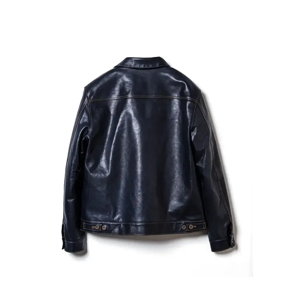 【Y'2 Leather】IB-141 Indigo Horsehide Type 2 藍染馬皮二代皮衣 sold by Blue Beach Denim product image thumbnail 2