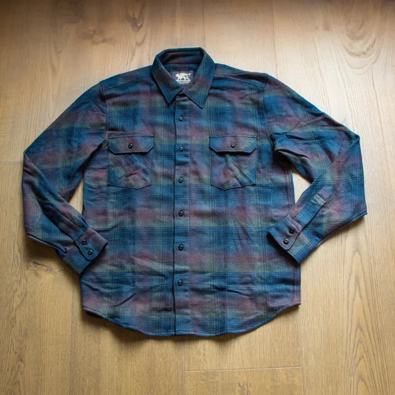 【Indigofera】Bryson Shirt Flannel Check Dark Green,Wine Black,Navy 法蘭絨格紋工作襯衫 made by Indigofera