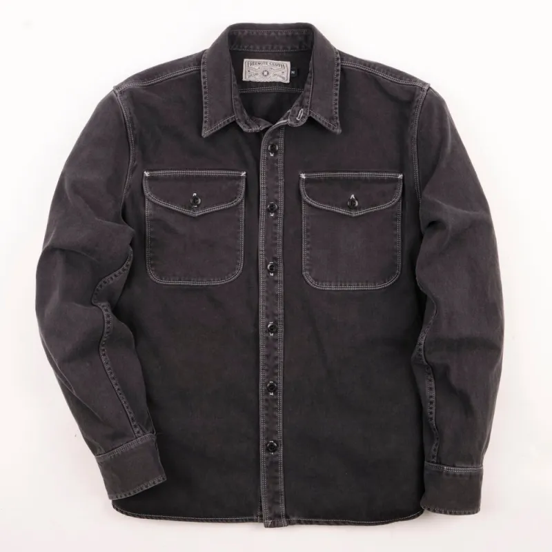 【Freenote】Utility Charcoal 石洗炭色沙丁布工作襯衫 sold by Blue Beach Denim