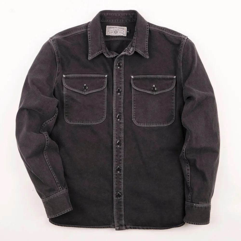 【Freenote】Utility Charcoal 石洗炭色沙丁布工作襯衫 sold by Blue Beach Denim