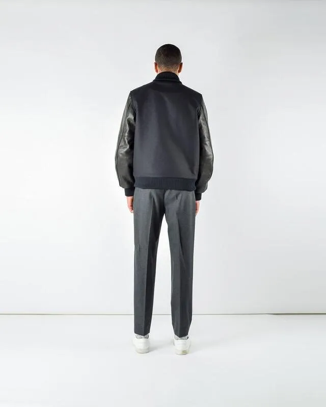 【Dehen 1920】Varsity Jacket - Black, Black 校隊外套黑色拼接黑皮袖 sold by Blue Beach Denim product image thumbnail 3