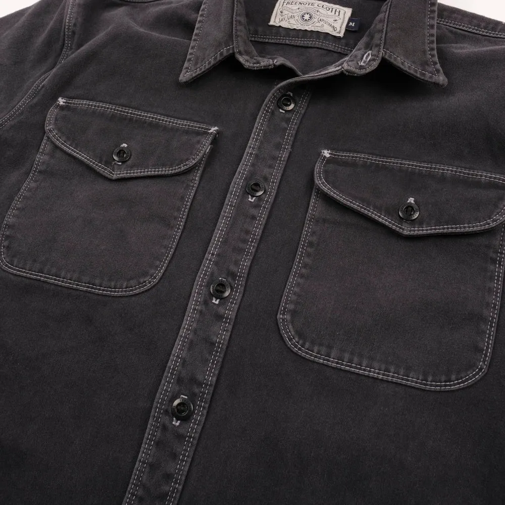 【Freenote】Utility Shirt Charcoal 石洗炭色沙丁布工作襯衫 sold by Blue Beach Denim product image thumbnail 5