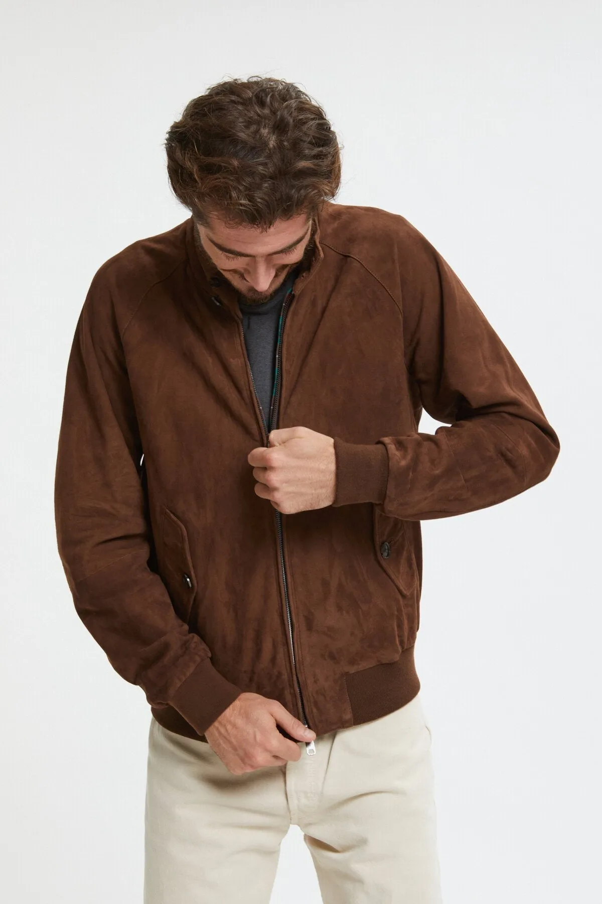 【Baracuta】Suede G9 Leather Jacket Chocolate 麂皮版G9哈靈頓夾克巧克力色 sold by Blue Beach Denim product image thumbnail 3