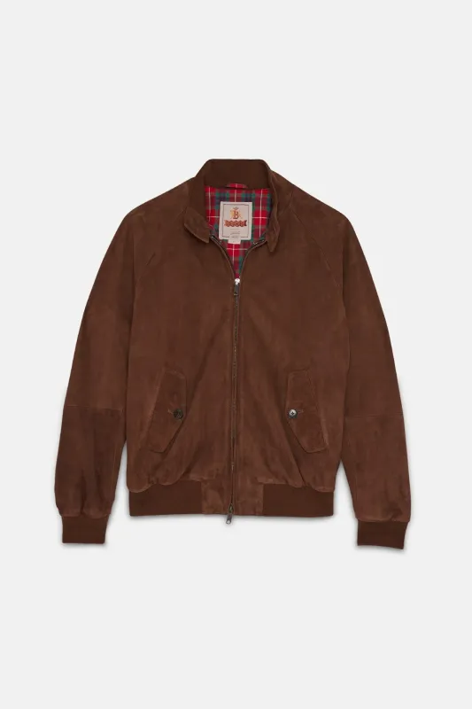 【Baracuta】Suede G9 Leather Jacket Chocolate 麂皮版G9哈靈頓夾克巧克力色 sold by Blue Beach Denim