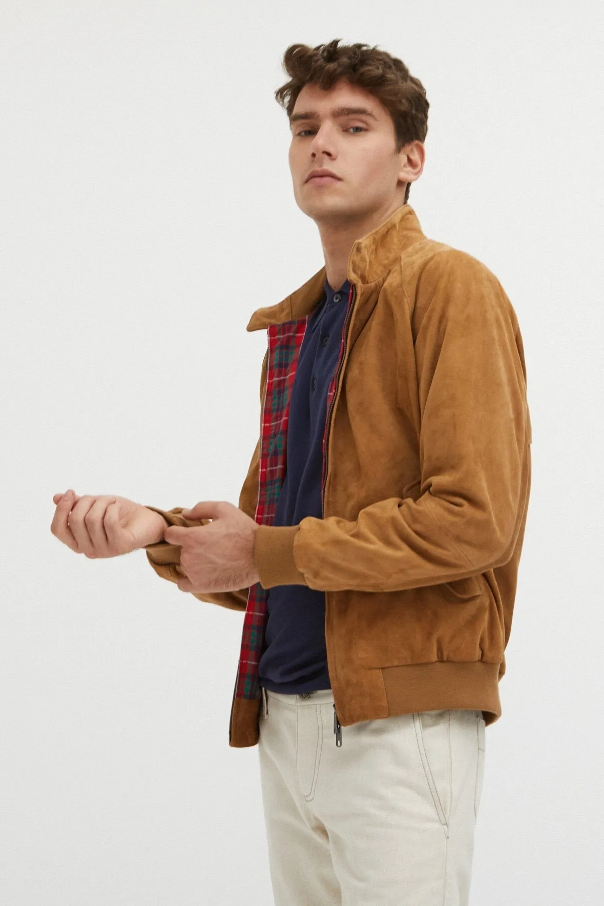 【Baracuta】Suede G9 Leather Jacket Tobacco 麂皮版G9哈靈頓夾克菸草棕 sold by Blue Beach Denim product image thumbnail 3