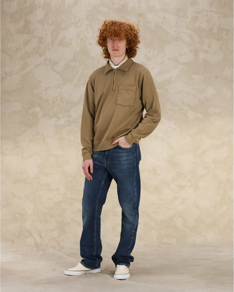 【Fortela】Yale Sweatshirt Cotton Colletto E Zip Tabacco 菸草色耶魯大學半拉鍊長袖運動衫 sold by Blue Beach Denim product image thumbnail 2