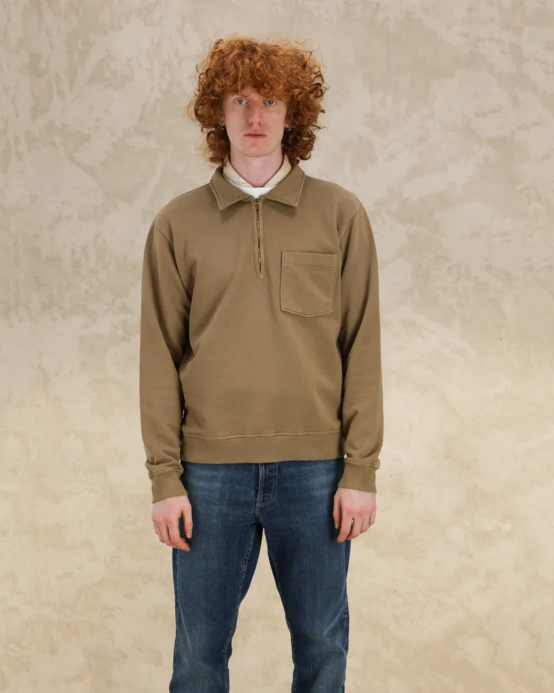 【Fortela】Yale Sweatshirt Cotton Colletto E Zip Tabacco 菸草色耶魯大學半拉鍊長袖運動衫 sold by Blue Beach Denim product image thumbnail 4