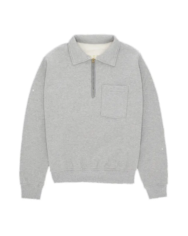 【Fortela】Yale Sweatshirt Cotton Colletto E Zip Grey Melange 灰色耶魯大學長袖運動衫 sold by Blue Beach Denim