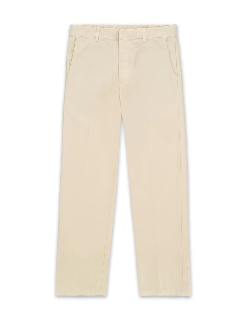 【Fortela】Maine Reversed Cotton Canvas Trousers Off White 米白義大利製深海藍直筒休閒褲 sold by Blue Beach Denim