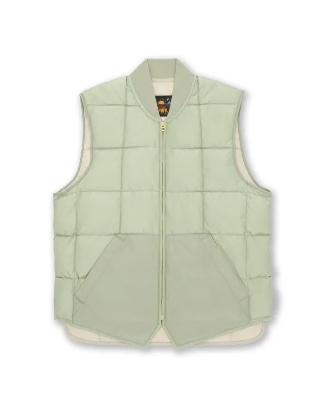 【Fortela】Vest1 Nylon Padded Vest LIGHT GREEN 復古綠鋪棉背心 sold by Blue Beach Denim