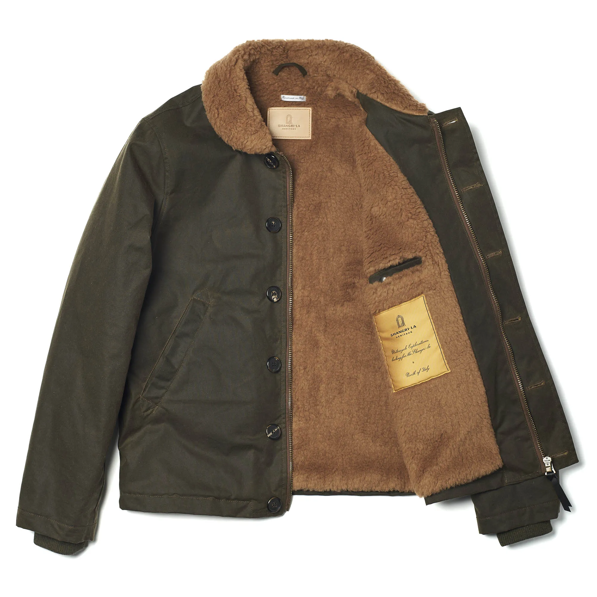 【Shangri-La Heritage】“Deck” N-1 Army Green Waxed Canvas Jacket 軍綠色油布海軍夾克 sold by Blue Beach Denim product image thumbnail 4