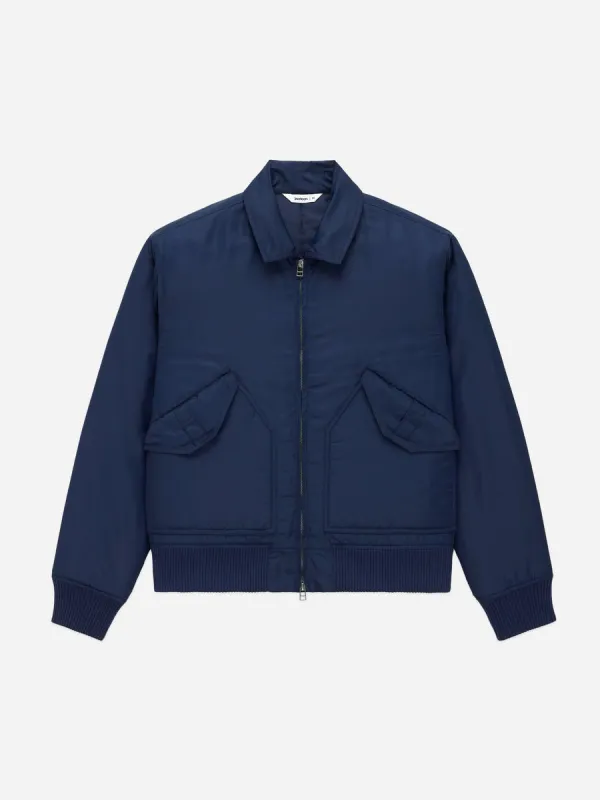 【3sixteen】CWU Flight Jacket Blue Aviator Satin 藍色緞面沙丁飛行夾克 sold by Blue Beach Denim