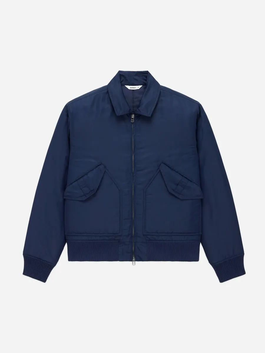 【3sixteen】CWU Flight Jacket Blue Aviator Satin 藍色緞面沙丁飛行夾克 sold by Blue Beach Denim