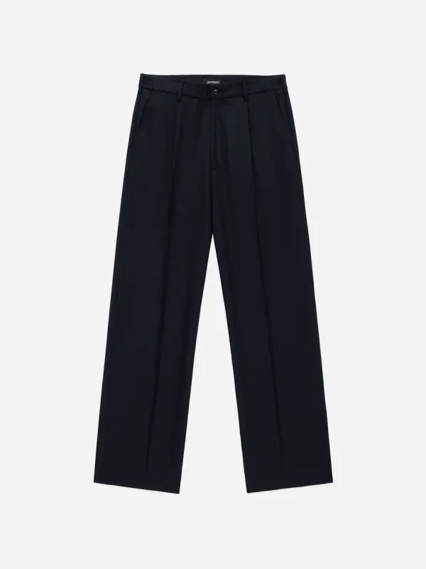 【3sixteen】Pleated Trouser Black Wool 打褶黑色純羊毛休閒長褲 sold by Blue Beach Denim