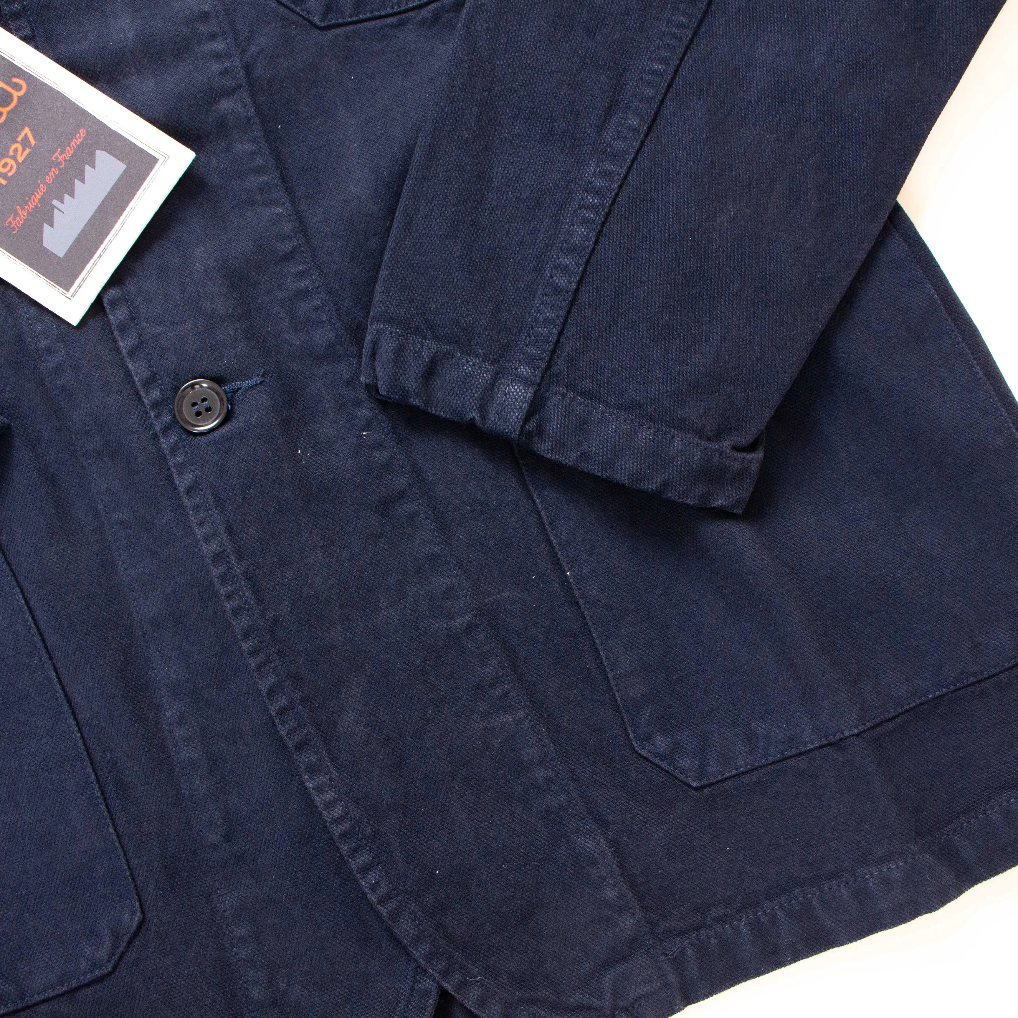 【Vetra】Navy Brushed Canvas French Chore Blazer 深海藍磨毛帆布西裝領工作夾克 sold by Blue Beach Denim product image thumbnail 3