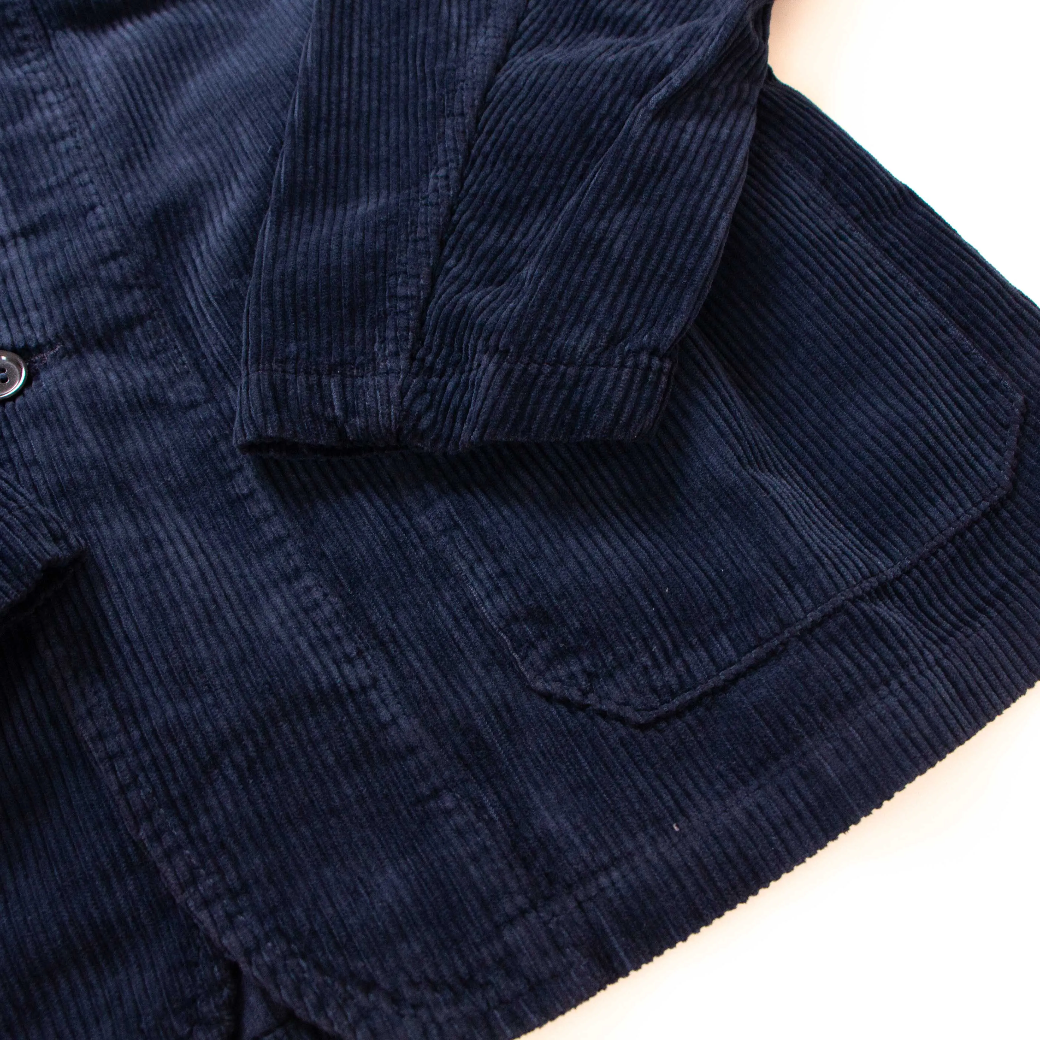 【Vetra】Navy Stiff Corduroy French Chore Blazer 深海藍燈心絨西裝領法式工作夾克 sold by Blue Beach Denim product image thumbnail 3