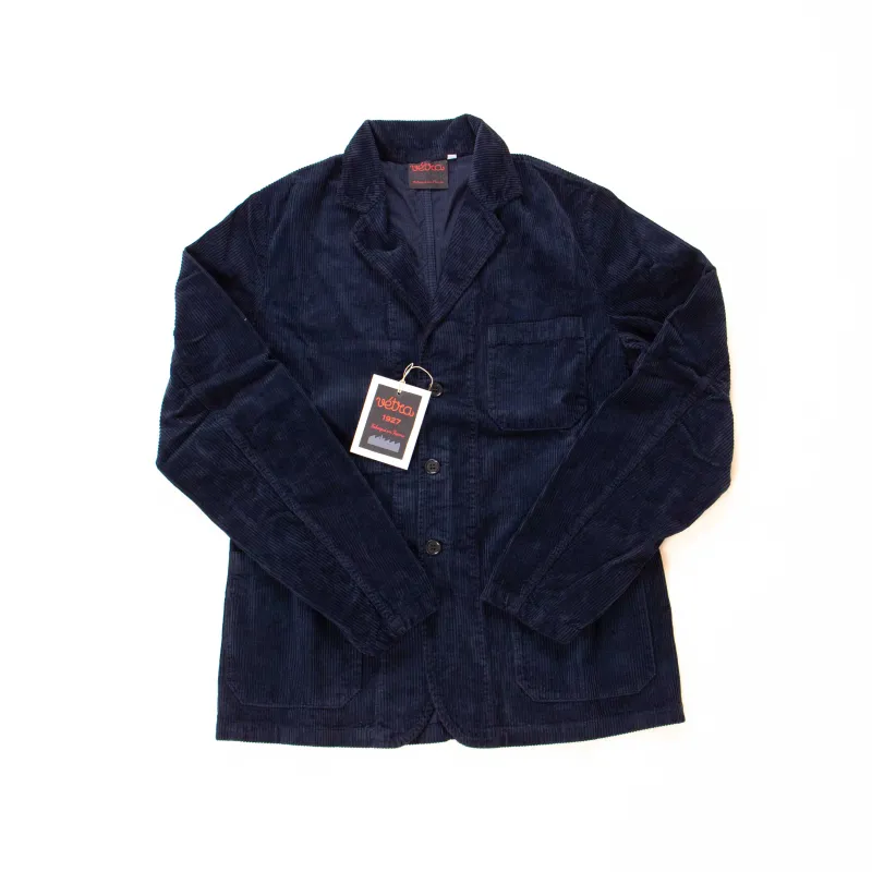 【Vetra】Navy Stiff Corduroy French Chore Blazer 深海藍燈心絨西裝領法式工作夾克 sold by Blue Beach Denim