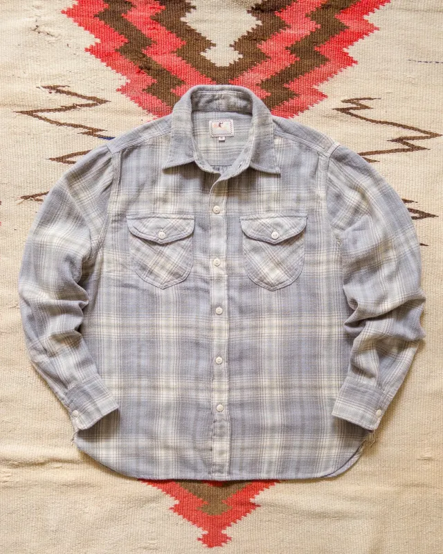 【WYTHE】Washed Flannel Workshirt - Late Frost 霜灰色法蘭絨襯衫 sold by Blue Beach Denim