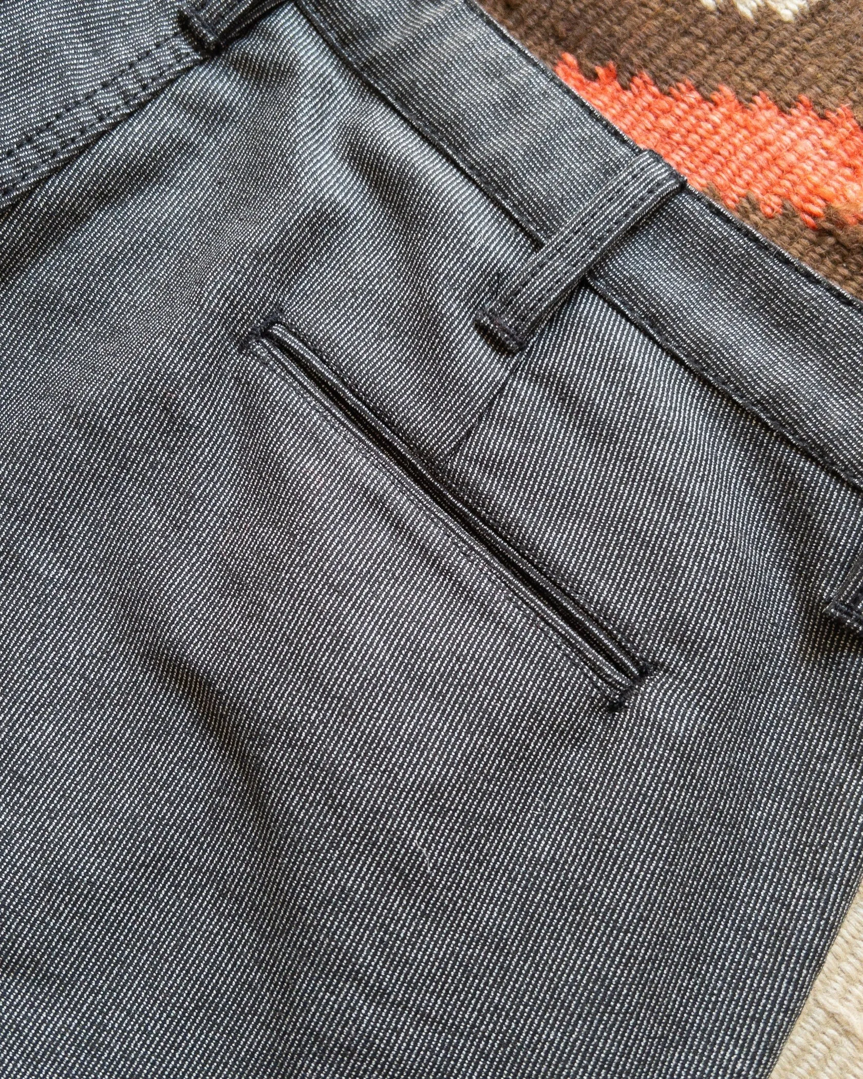 【WYTHE】Japanese Wabash Stripe Moleskin Chinos - Charcoal Smoke Pants 炭煙灰拔染鼴鼠皮直筒長褲 sold by Blue Beach Denim product image thumbnail 4