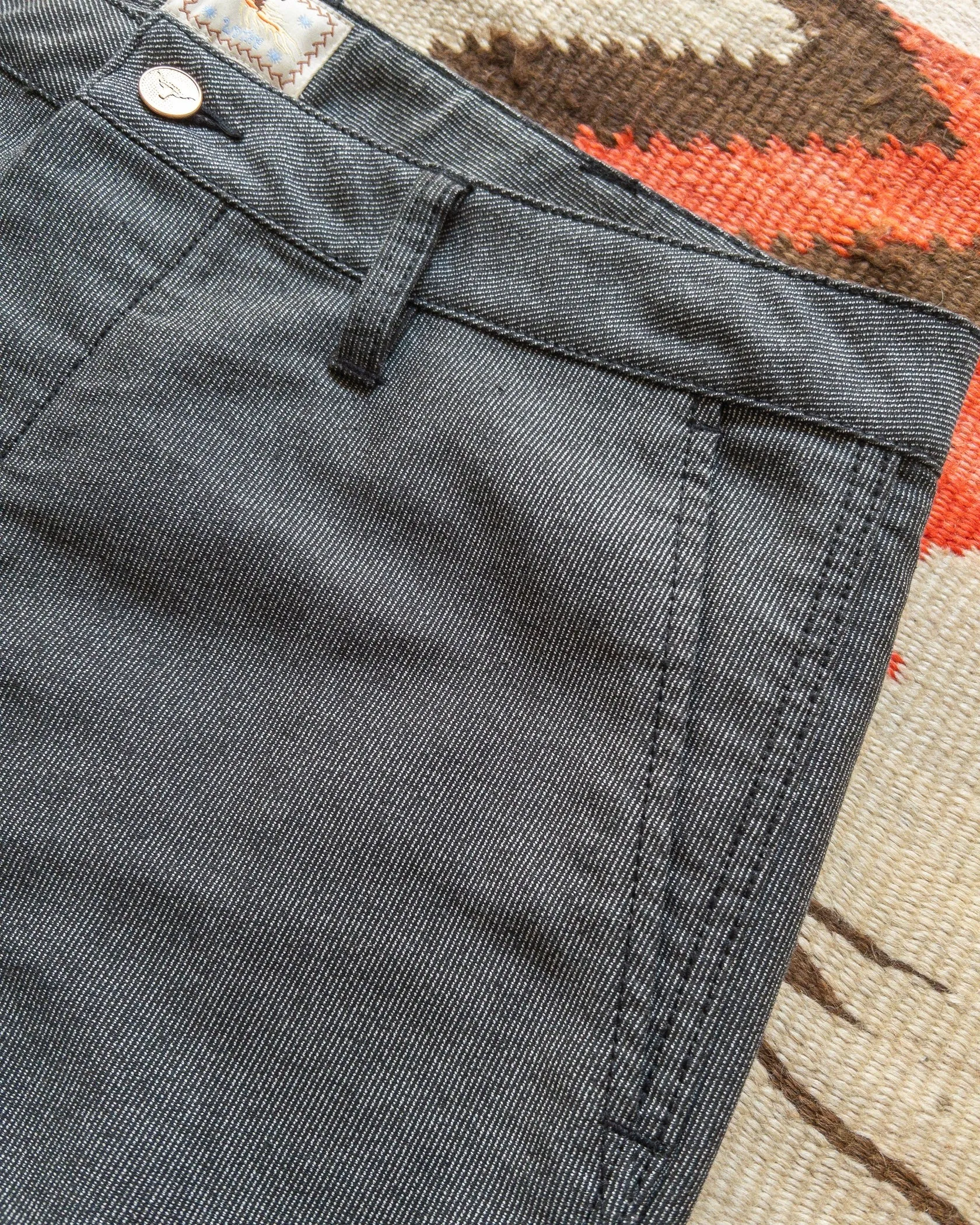 【WYTHE】Japanese Wabash Stripe Moleskin Chinos - Charcoal Smoke Pants 炭煙灰拔染鼴鼠皮直筒長褲 sold by Blue Beach Denim product image thumbnail 3