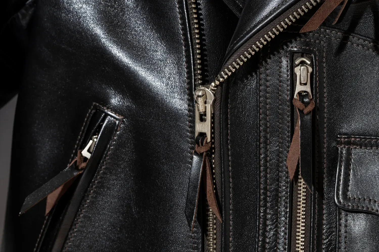 【Y'2 Leather】Vintage Horse D-Pocket Double Riders 復古重磅茶芯馬皮騎士皮衣 sold by Blue Beach Denim product image thumbnail 4