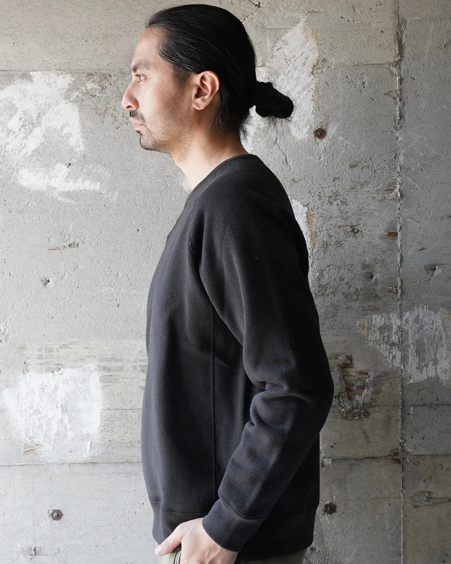 【Wonder Looper】Pullover Crewneck - Double Heavyweight French Terry - Sumi Black 墨水染 雙層超重磅法式毛圈布圓領衛衣 sold by Blue Beach Denim product image thumbnail 2