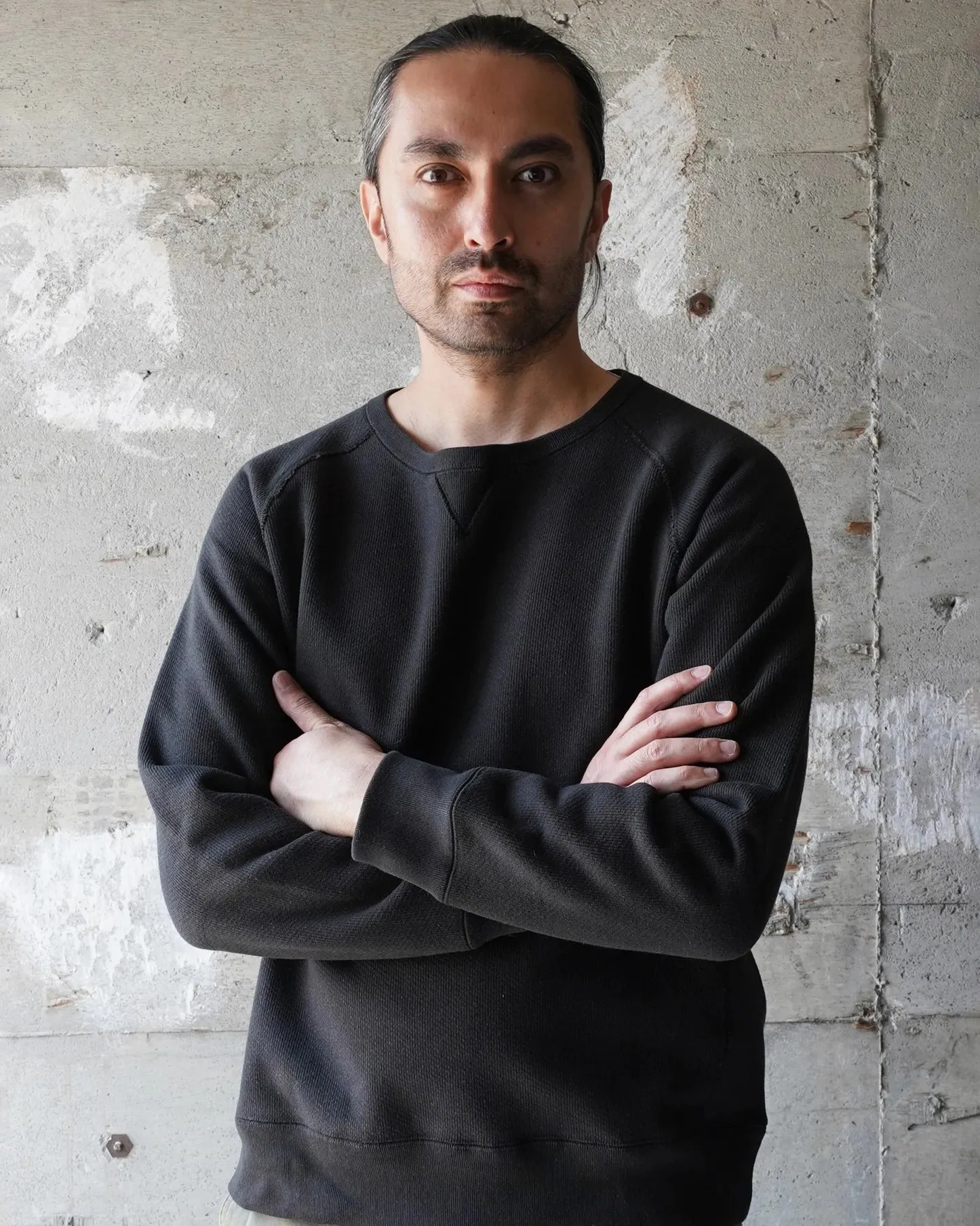 【Wonder Looper】Pullover Crewneck - Double Heavyweight French Terry - Sumi Black 墨水染 雙層超重磅法式毛圈布圓領衛衣 sold by Blue Beach Denim