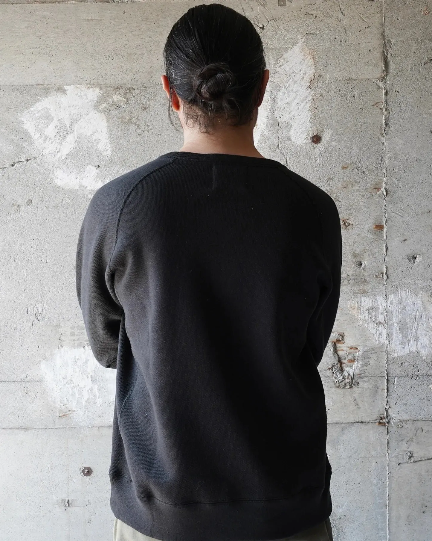 【Wonder Looper】Pullover Crewneck - Double Heavyweight French Terry - Sumi Black 墨水染 雙層超重磅法式毛圈布圓領衛衣 sold by Blue Beach Denim product image thumbnail 3