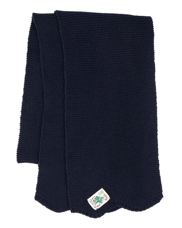 【Indigofera】Chilcoot Scarf Navy 海藍色美麗諾羊毛圍巾 made by Indigofera