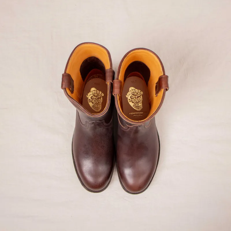 【Unmarked】Roper Boots Horween CXL Dark Brown 咖啡色茶芯中筒西部靴 sold by Blue Beach Denim