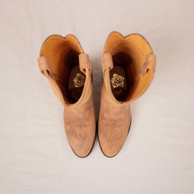 【Unmarked】Durango Boots V2 Rough Out Waxed 英國駱駝色上蠟麂皮西部靴 made by Blue Beach Denim