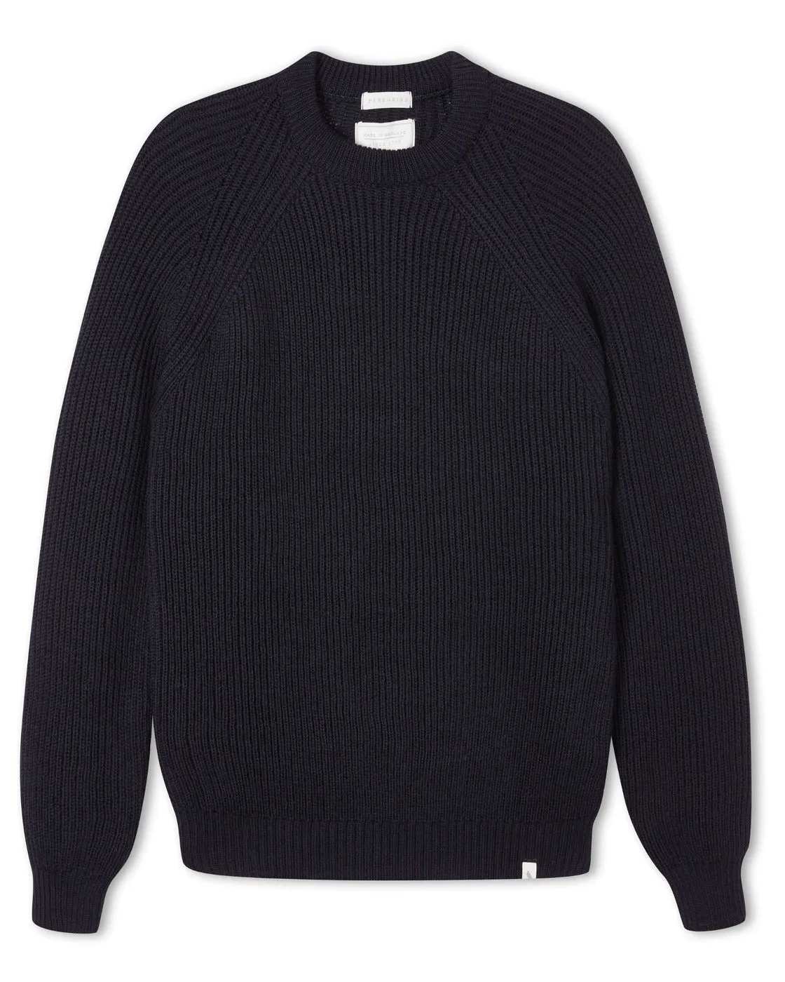 【Peregrine】Merino Wool Ford Crew Neck Sweater Navy 海藍色美麗諾圓領粗針毛衣 sold by Blue Beach Denim