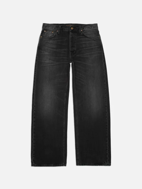 【Nudie Jeans】Loud Larry Black Storm 黑風暴復古水洗超寬直筒牛仔褲 sold by Blue Beach Denim