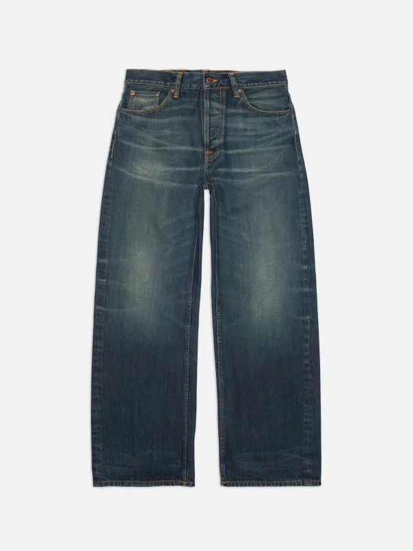 【Nudie Jeans】Loud Larry Dirt Wash 復古藍塵土水洗超寬直筒牛仔褲 sold by Blue Beach Denim