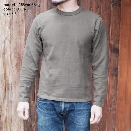 【UES】No.8 Slub Nep Long Sleeve T-Shirt Olive 水洗綠竹節厚磅圓領長袖 sold by Blue Beach Denim product image thumbnail 2