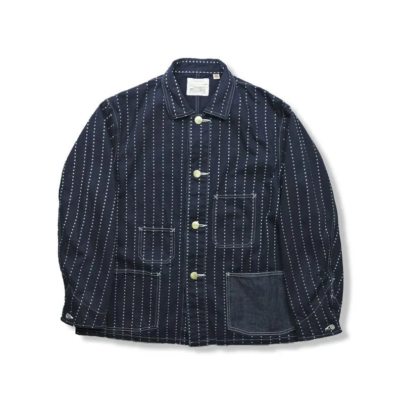 【Fullcount】2051 Wabash Chore Jacket 星形拔染靛藍工裝外套 sold by Blue Beach Denim