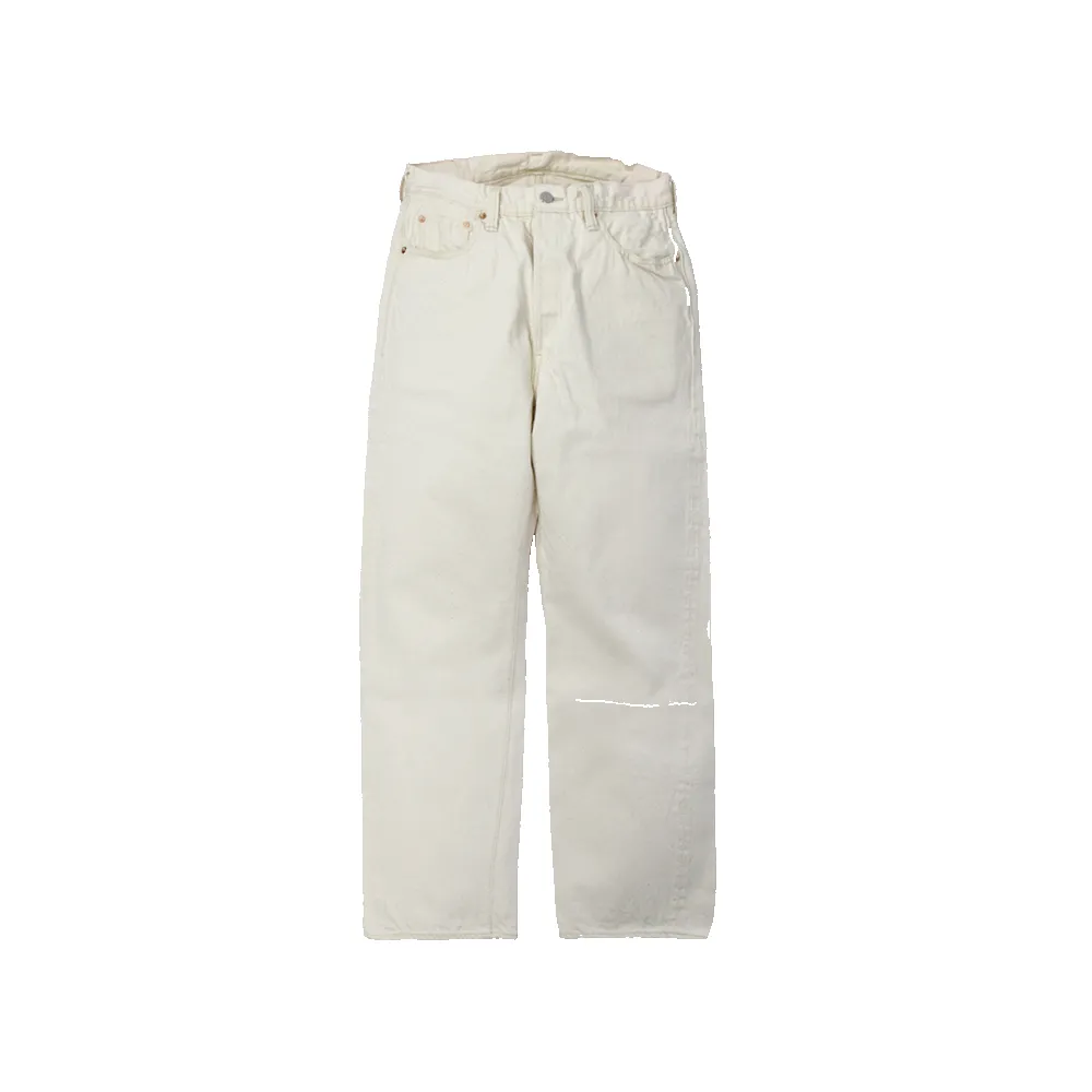 【Fullcount】0105EC Wide Straight Ecru Selvedge Denim 原棉色辛巴威棉寬鬆直筒牛仔褲 sold by Blue Beach Denim