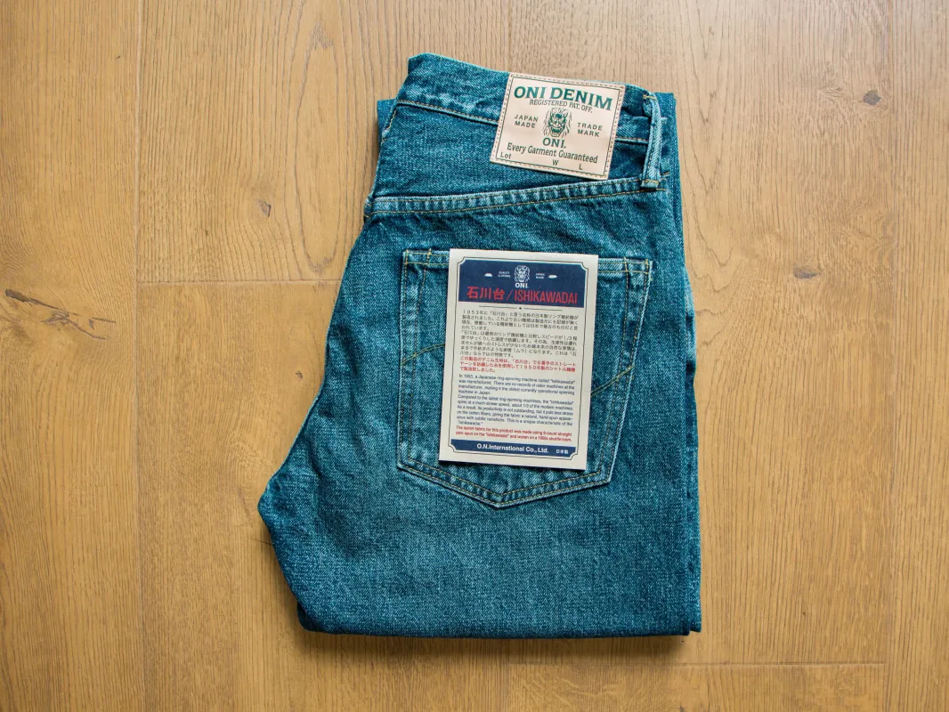 【ONI DENIM】246-ISHIKAWADAI 15oz 18USED Neat Straight 石川台一年半舊化水洗修身直筒牛仔褲 made by Oni