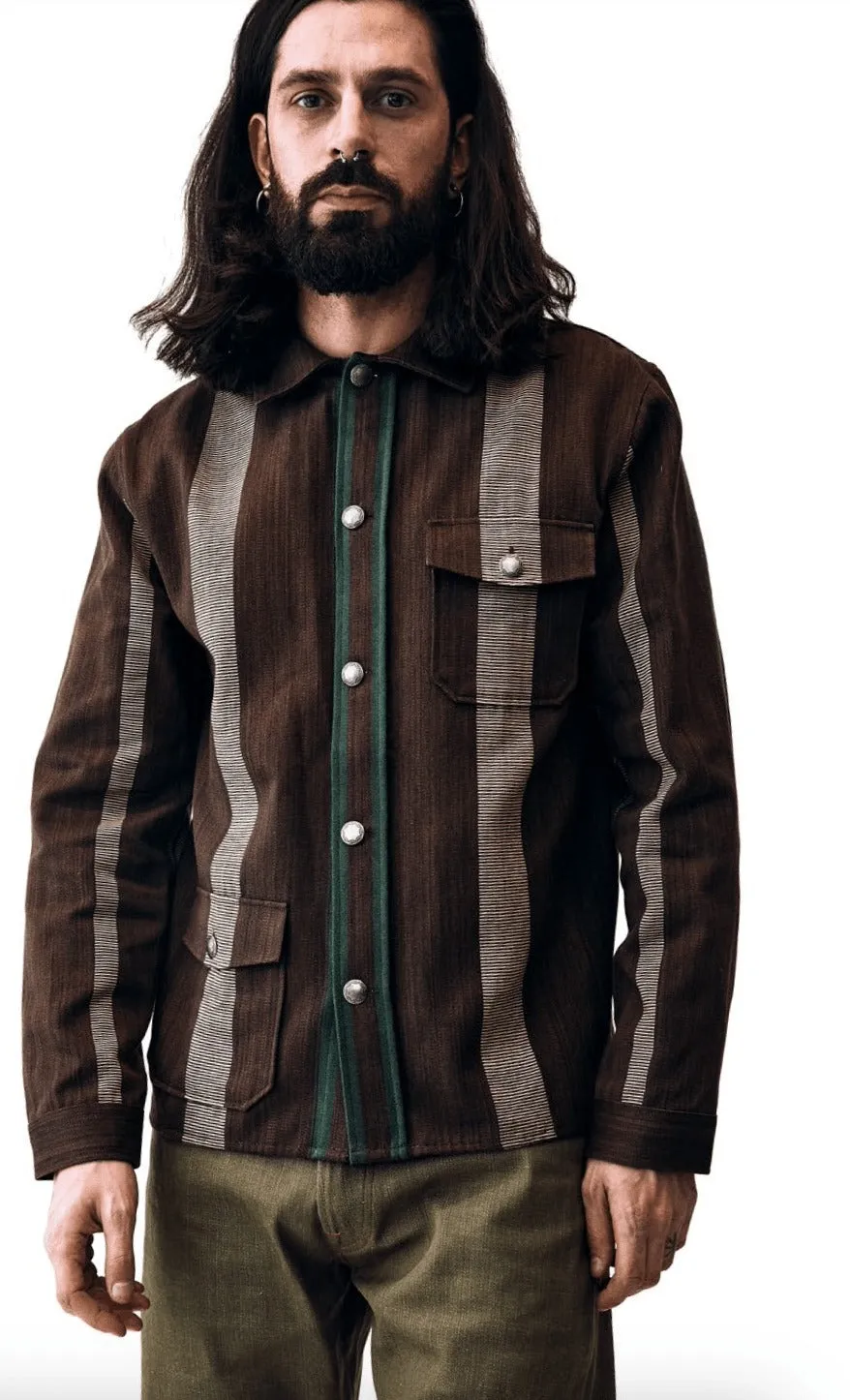 【Indigofera】Conway Jacket Cotton/Wool/Stripe 美式條紋印地安銀扣復古夾克 sold by Blue Beach Denim product image thumbnail 2