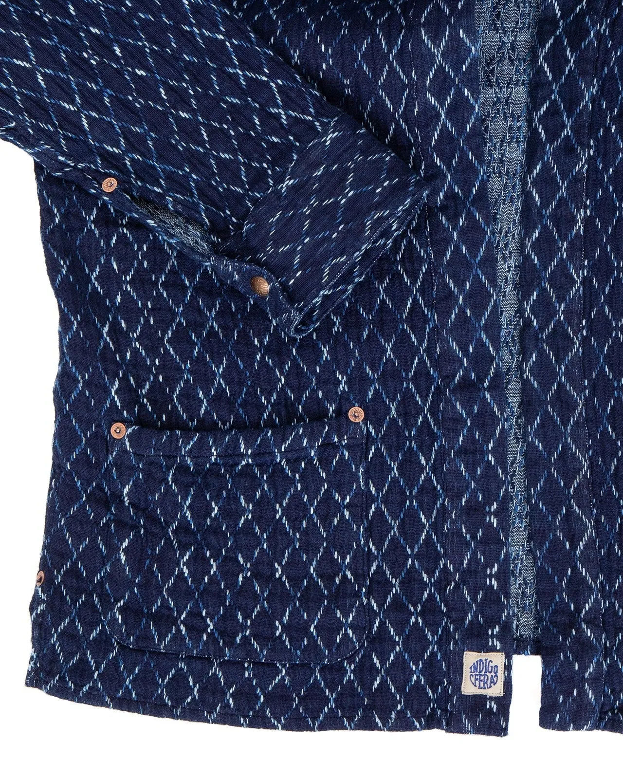 【Indigofera】Slowhand Shirt Kasuri Sashiko 藍染羽織罩衫 sold by Blue Beach Denim product image thumbnail 3