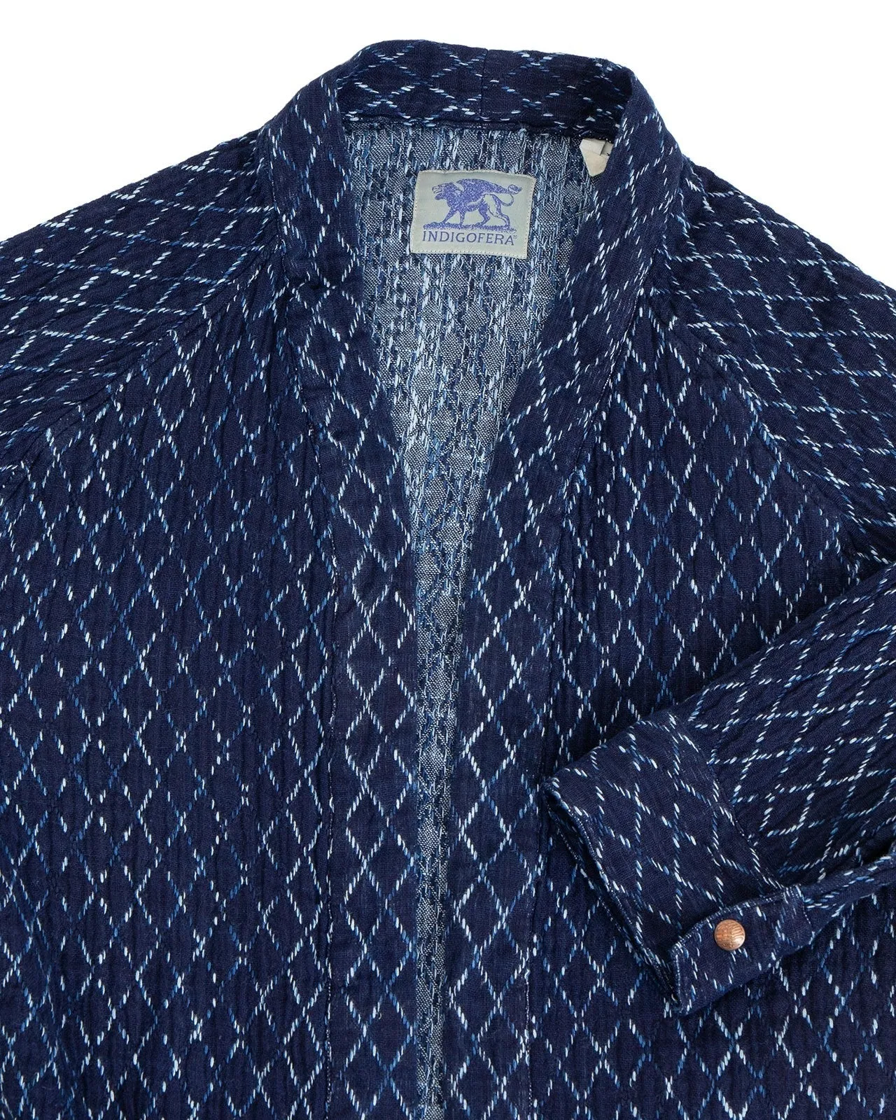 【Indigofera】Slowhand Shirt Kasuri Sashiko 藍染羽織罩衫 sold by Blue Beach Denim product image thumbnail 2