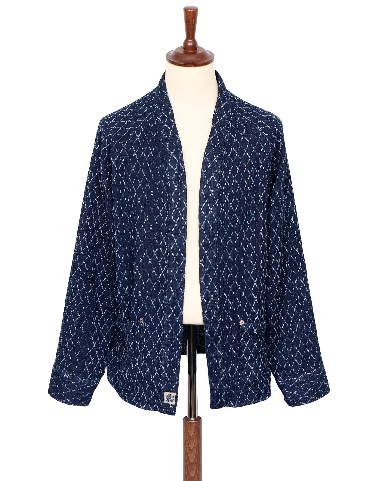 【Indigofera】Slowhand Shirt Kasuri Sashiko 藍染羽織罩衫 sold by Blue Beach Denim