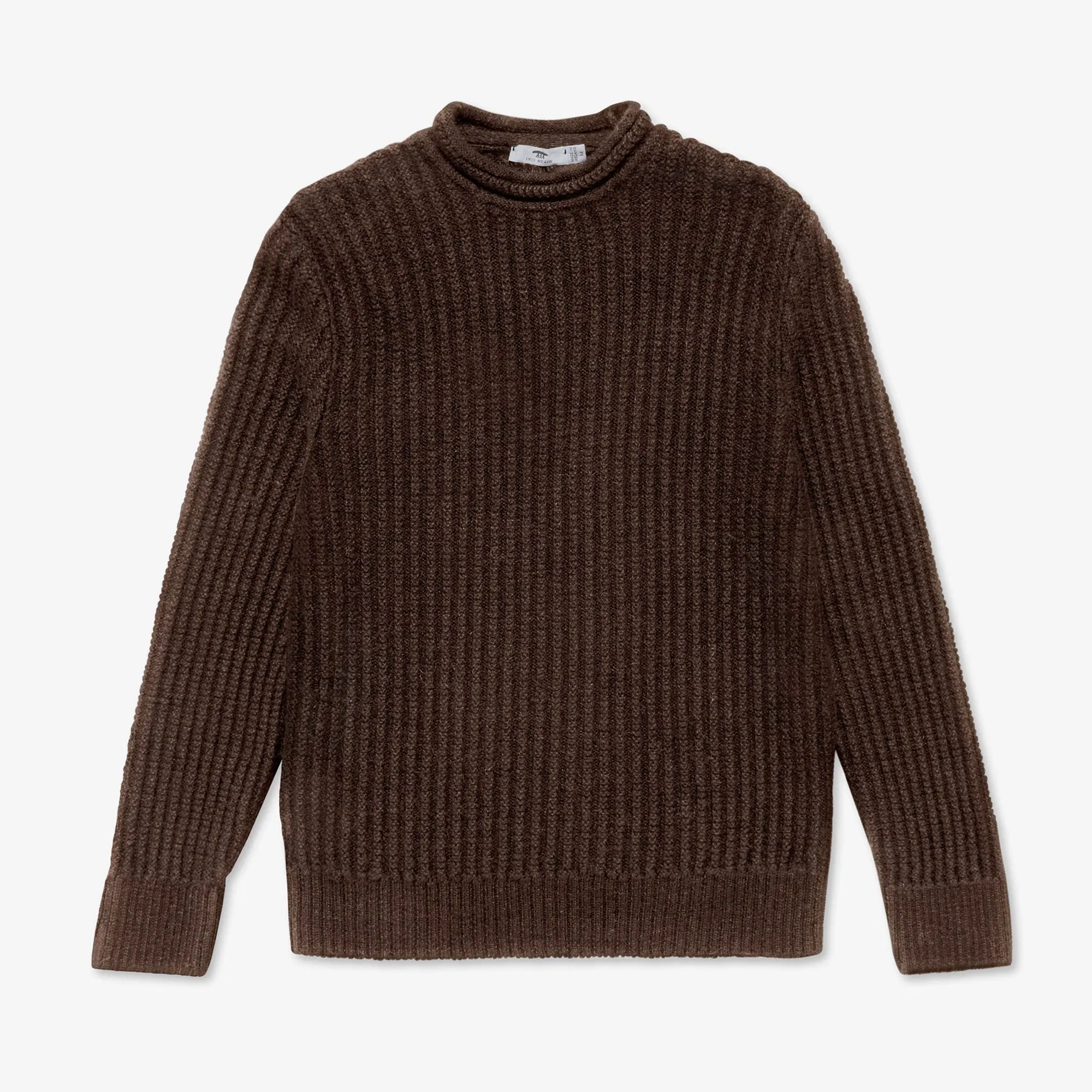 【Inis Meáin】Alpaca Moss Rib Brown 大地色羊駝地衣肋紋長袖毛衣 sold by Blue Beach Denim