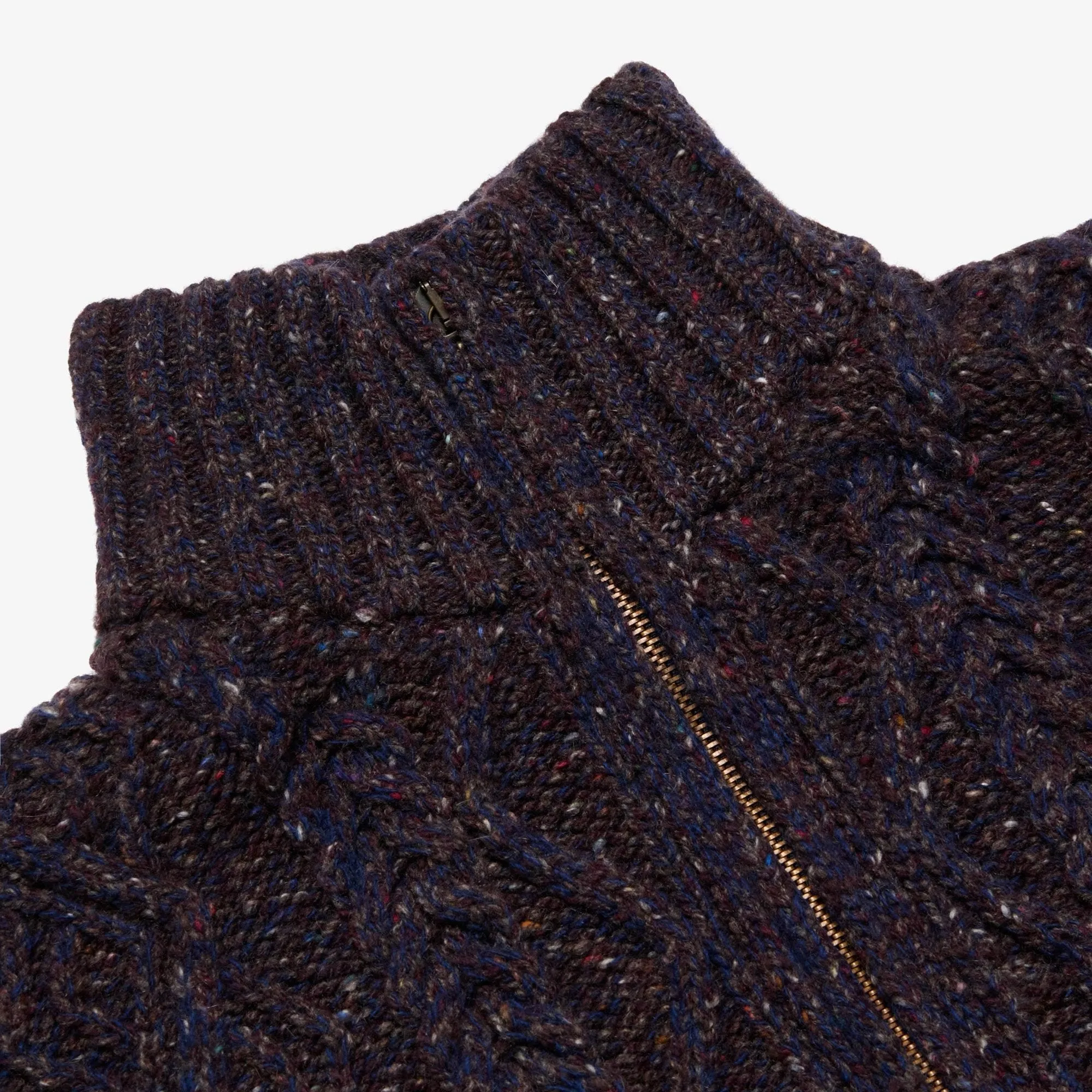 【Inis Meáin】Aran Zipper Jacket Kilrush 深紫羅蘭喀什米爾阿蘭拉鍊毛衫 sold by Blue Beach Denim product image thumbnail 4