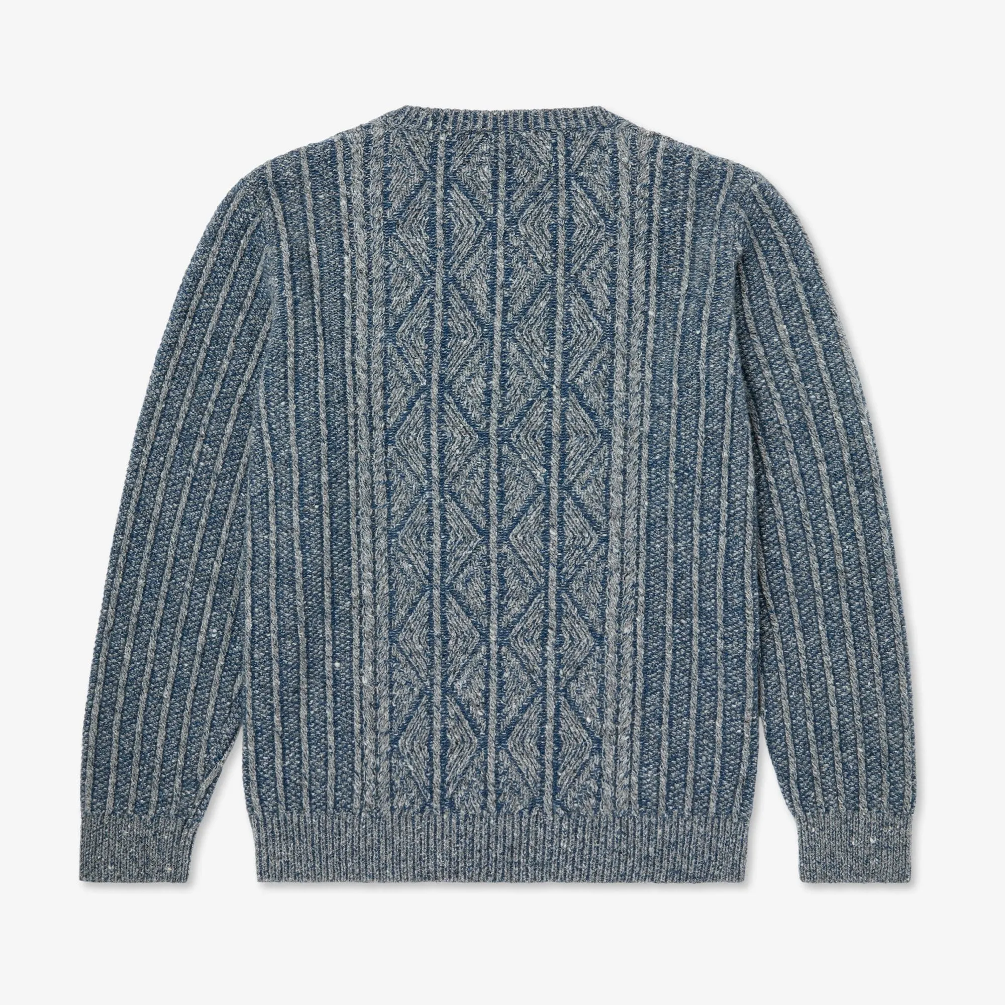 【Inis Meáin】Patented Aran Crew Neck Blue Grey 藍灰色喀什米爾專利阿蘭毛衣 sold by Blue Beach Denim product image thumbnail 3