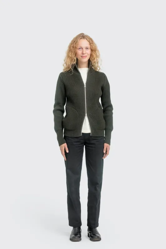 【Andersen Andersen】Full Zip Pocket Jacket Hunting Green 精紡可瑞黛爾羊毛雙向拉鍊口袋毛衣狩獵綠 made by Andersen-Andersen