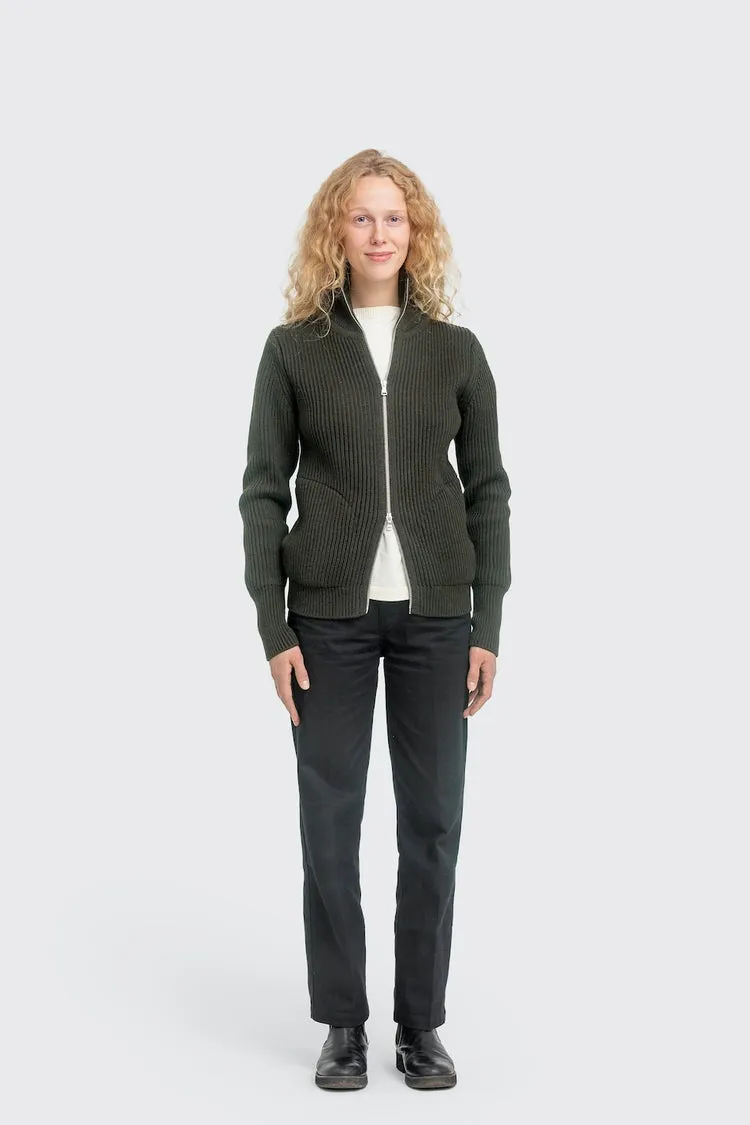 【Andersen Andersen】Full Zip Pocket Jacket Hunting Green 精紡可瑞黛爾羊毛雙向拉鍊口袋毛衣狩獵綠 sold by Blue Beach Denim