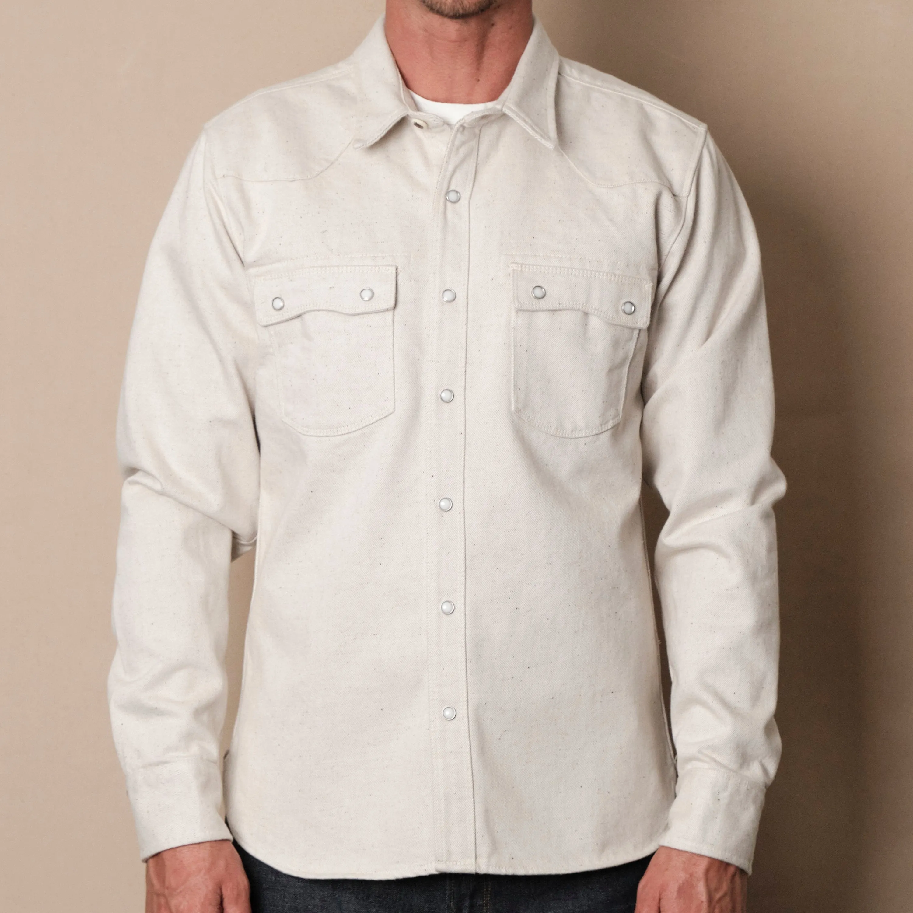 【Freenote】Modern Western Natural Denim Shirt 珍珠扣原棉色布邊丹寧襯衫 sold by Blue Beach Denim product image thumbnail 2